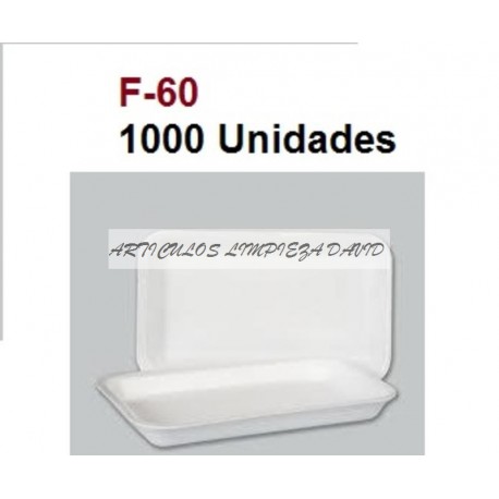 BANDEJAS PLASTICO POREX F-60 PAQ 1000UNID