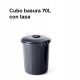 CUBO BASURA INDUSTRIAL NEGRO 70L