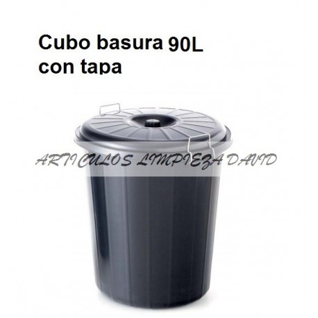 CUBO BASURA INDUSTRIAL NEGRO 90 L