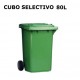 CUBO BASURA SELECTIVO 80l C/R Y PED