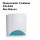 DISPENSADOR DE  TOALLETAS WC ZIG-ZAG ABS BLANCO