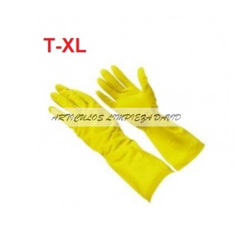 GUANTES FLOCADO AMARILLO EXTALARGO T-XL