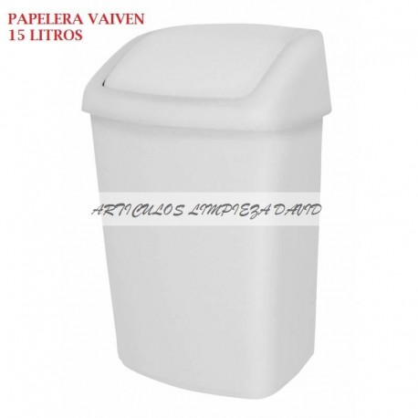 PAPELERA RECTANGULAR LIBRA VAIVEN 15 L