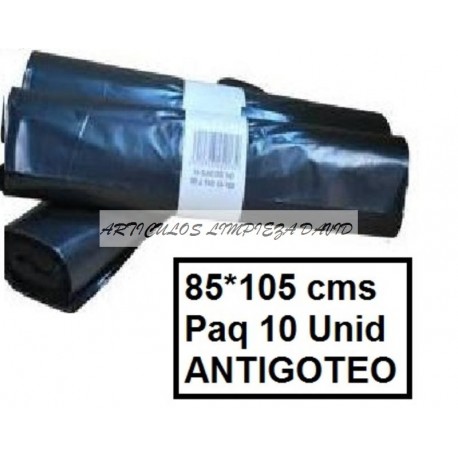 SACOS INDUSTRIALES 85*105 NEGROS ANTI GOTEO PAQ10U