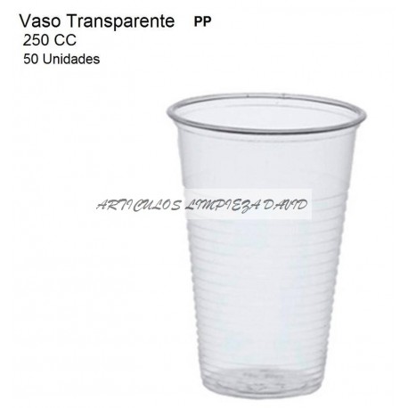 VASO TRANSPARENTE 250CC PP 50U