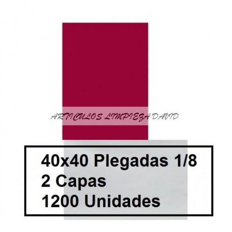 SERVILLETAS CAJA PP 1/8 40*40 2C COLOR 1200U